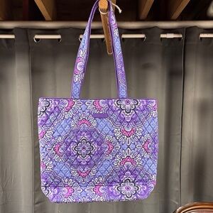 Purple and Blue Patterned Tote Bag
